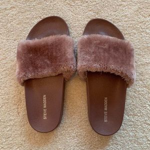 Steve Madden Fur Slides